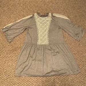 Grey with lace T-shirt dress